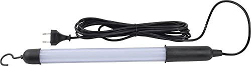 Brüder Mannesmann LED-Arbeitsleuchte, 8 W, 40 LEDs, 5 m Kabel, spritzwasser- und stoßfest, IP44, 3000 K warmweiß, Werkstattlampe für Garage, Keller, Baustelle, 1 Stück | M30643