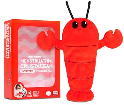 Menstruation Crustacean - Kuscheliger & süßer 35,6 cm Hummerplüsch mit abnehmbarem Lavendelduft Heizkissen - von What Do You Meme?