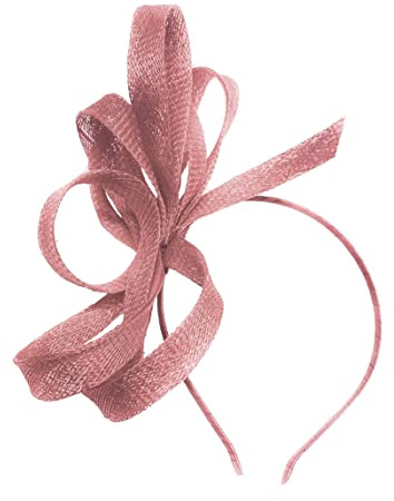 Caprilite Vegan Sinamay Fascinator pannband bröllopsring dam dag Ascot tävlingar, Puderrosa, en storlek