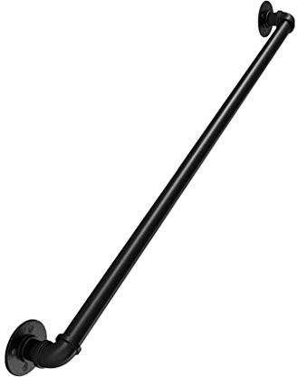 Pkfinrd Sicherheitstreppengeländer Schwarze Handläufe for Innen- und Außenbereich Eisen Wasserleitung Design Treppentreppe Handlauf Banister Rail Support - Schwarz 6ft (Size : 18ft)