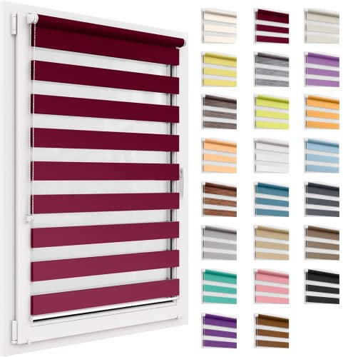 Doppelrollo ohne Bohren, 30x150cm Stoffgröße, Duo Rollo Klemmfix, Easyfix, lichtdurchlässig und verdunkelnd, Day&Night, Klemmrollo Sonnenschutzrollo Fensterrollo für Fenster & Türen