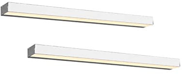 meineWunschleuchte 2er Set Badezimmer Wandleuchten Up and Down in Silber Chrom, 60cm lang