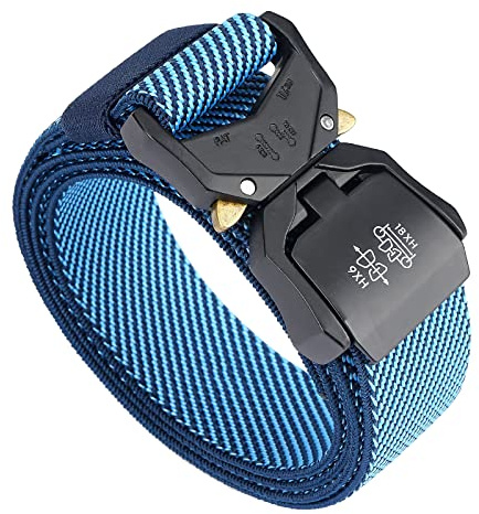 TENINE Unisex-Gürtel aus Segeltuch, Elastischer Stoffgürtel Stretch-Gürtel Militär-Gurtband Nylongürtel für Frauen und Männer Taktischer Gürtel Schnellverschluss Metallschnalle