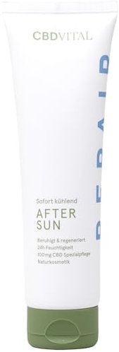 CBD After Sun Lotion - sofort kühlend | Naturkosmetik | Erste Hilfe bei Sonnenbrand | Besonders effektiv durch Cannabidiol - beruhigend für die Haut | 100 mg CBD | CBDVITAL