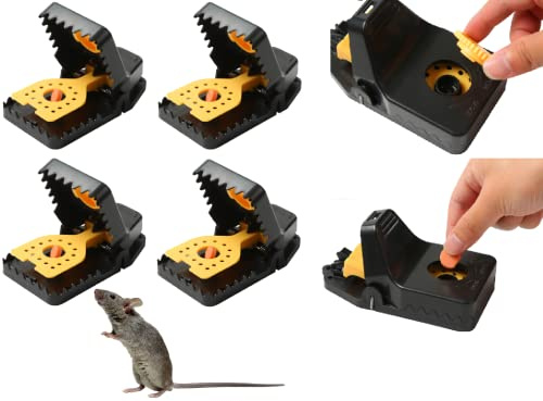 Rattenfalle Schlagfalle Wieder verwendbar Ratten Falle mit Futterfach R601 4Stk.