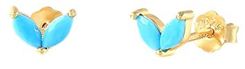 Homxi Boucle Clou d'Oreille,Boucles d Oreilles en Argent 925 Marquise Zircone Cubique Or Turquoise Boucles d'Oreilles Femme