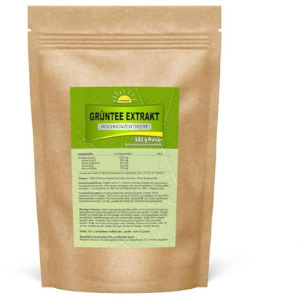Grüntee Extrakt, mindestens 45,8% EGCG, ohne Zusätze, 500 g Pulver