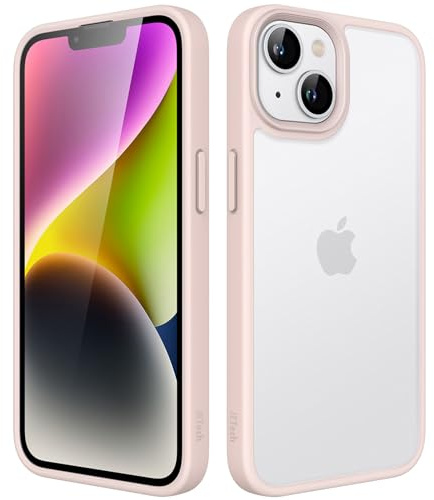 JETech Matte Hülle für iPhone 14, Kalkrosa | Robuster Schutz, Matte Rückseite, Anti-Fingerabdruck, Stoßfestes Design