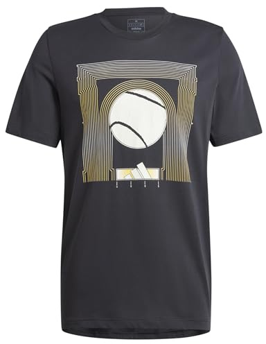 adidas Herren AEROREADY Tennis Arc de Ball Graphic Tee, Black, L
