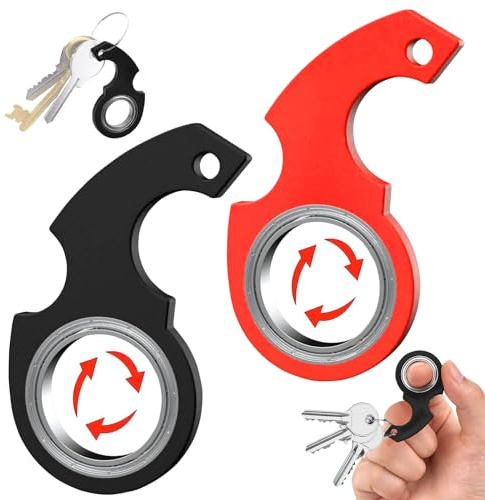 2 PCS Fidget Key Spinner Toys Schlüsselanhänger, Keychain Fidget Spinne