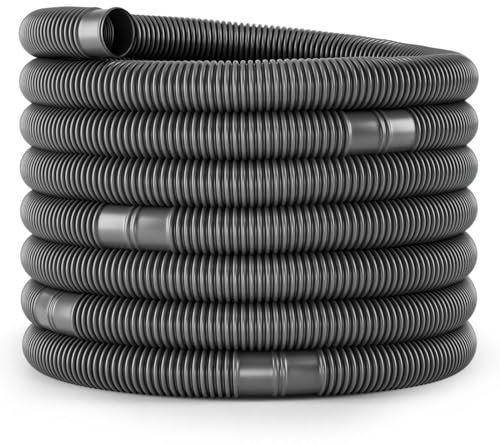 poolomio® Poolschlauch 38mm / 6m Schwarz | Flexibler Solarschlauch für Poolpumpe, Poolheizung & Solarmatte | Druckstabiler 1 1/2 Zoll Pumpenschlauch UV-Beständig | Saugschlauch Made in Germany