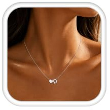 LOLIAS Heart Initial Necklace Women Silver Necklace Stainless Steel Name Necklace With Tiny Heart Letter Pendant Personalised Necklace Women Girls Gifts