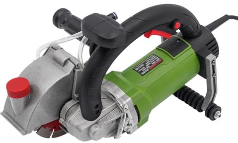 ROGONPDK 1800 W Elektrisch Schlitzfräse Kit Mauernutfräse Wandfräse Schlitzfräse 220 V Mauernutfräse mit Wasserpumpe Wandfräse Betonfräse Schlitzfräse Nutfräser mit 2 Paar Diamanttrennscheiben