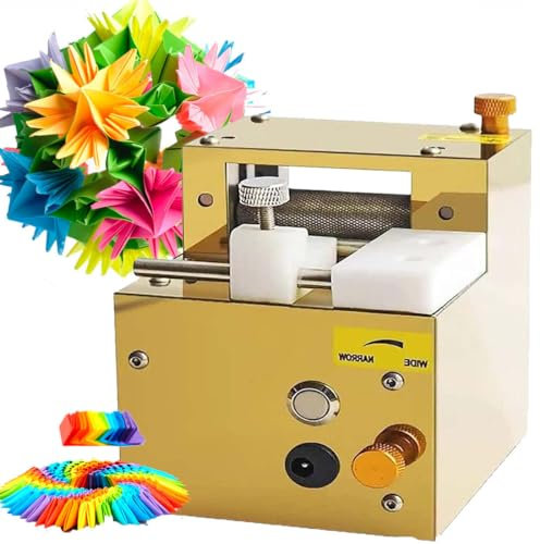 GBHJJ Elektrische Papier-Quilling-Maschine, Fringer-Schneidemaschine, 3D-Handgefertigte Farbige Papierschneiderolle, Papierblumenmaschine, Einstellbare Quastentiefe Und -Breite,Gold