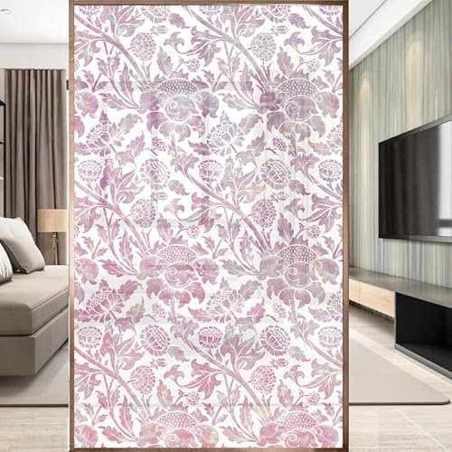 Sichtschutzfolie 3D Fensterfolie Glasdekorfolie PVC für Badezimmer Kinderzimmer Küche,Schlafzimmer Wohnzimmer Esszimmer Büro Hotels Klassenzimmer 44.5x300 cm Rosa Muster
