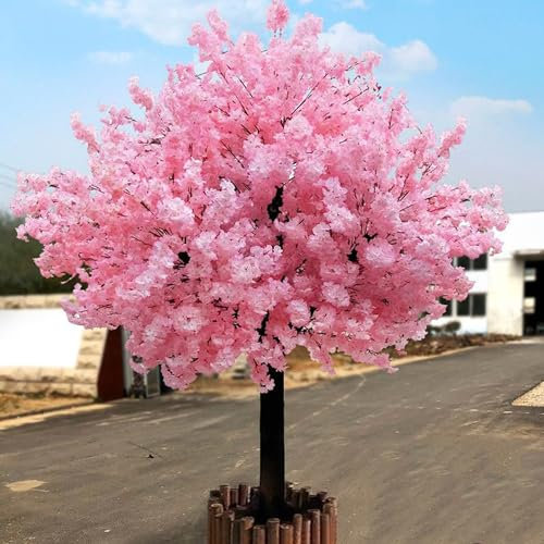 Qiang Künstliche Kirschblütenbäume Rosa Kirschblütenbaum Gefälschte Sakura-Blume Indoor Outdoor Home Office Party Seidenblume Gefälschter Sakura-Baum,H1.8m*W1.2m
