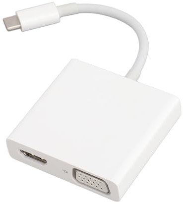 Adaptateur USB C vers HDMI VGA, Adaptateur Type C vers HDMI VGA USB3.0, Adaptateur Multiport AV Numérique USB Type C pour Ordinateurs, Téléphones Portables et Autres Appareils