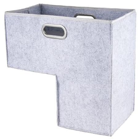 Cesta para escaleras, organizador plegable para guardar peldaños de escaleras, cesta para escaleras, cesta de almacenamiento para peldaños de fieltro para juguetes, libros y ropa