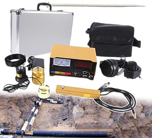 forplubossmmp Dispositivos Detectores De Fugas De Agua En Tuberías - Sensor De Fugas De Agua - Detector De Fugas De Agua Subterránea - Frecuencia De Engranajes 1-4 Ajustable 200 Hz-3000 Hz