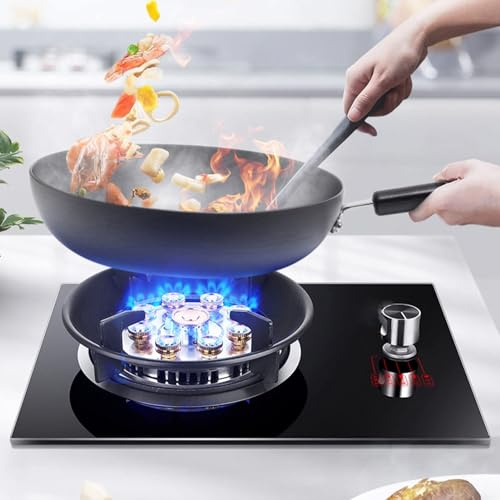 THEGA Stufa A Gas Portatile - Vetro Temperato da 5,2KW Fornelli A Gas, Bruciatore per Stufa Domestica con Dimensioni della Fiamma Regolabile, Cucine A Gas da Tavolo E da Incasso(LPG)