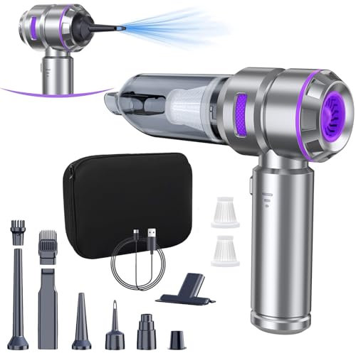 PKBD Aspiradora de mano inalámbrica 4 en 1, 20 KPA, 30 minutos de tiempo de funcionamiento, mini aspiradora para coche, aspiradora fuerte con motor sin escobillas y boquilla de aire