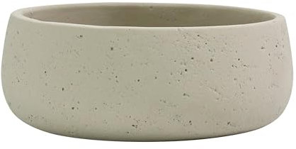 Olly & Rose Off White Home Decor Ceramic Planter Bowl - Shallow Indoor and Outdoor Plant Pot - Decorative Flower Pot and Garden Bowl (20cm)