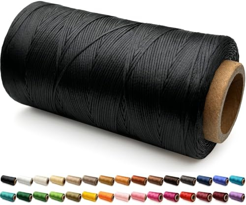 0.5mm Flache Sattlergarn Ledergarn Gewachst, 100D Wachsfaden, Leder Nähen Faden Sattlergarn Gewachste für Lederprojekten Reparatur Buchbinderei Leder Handwerk