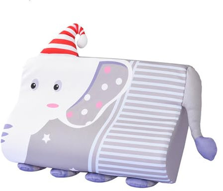 Herfair Kinderkissen Schlummerkids Kissen 46x26 cm Kopfpolster Memory Schaum Kopfkissen Kawaii Tiere Kissen Waschbar Kinderkopfkissen für 2-6 Jahre (Elefant)