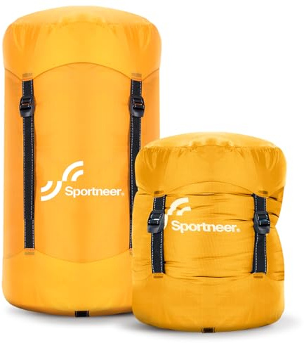 Sleeping Bag Compression Sack, Sportneer Compression Stuff Sack, Water-Resistant & Ultralight Sleeping Bag Stuff Sack - Space Saving Gear for Camping, Hiking, Backpack Indoor and Outdoors