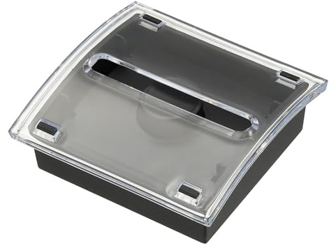 PATIKIL Sticky Note Dispenser, Clear Top 3x3 Sticky Note Holder Acrylic Posted Notes Memo Note Container Dispenser for Sticky Notes Office Home Store Kitchen Supplies, Black