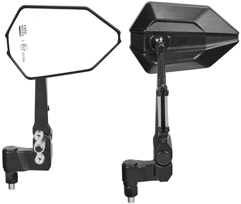 KEMIMOTO Motorrad Spiegel, 2 Stück Verstellbar Motorradspiegel E57 Geprüft, 360°drehbarer Motorrad Rückspiegel, Universal Seitenspiegel Kompatibel Mit Street Bike Scooter Moped Fahrrad