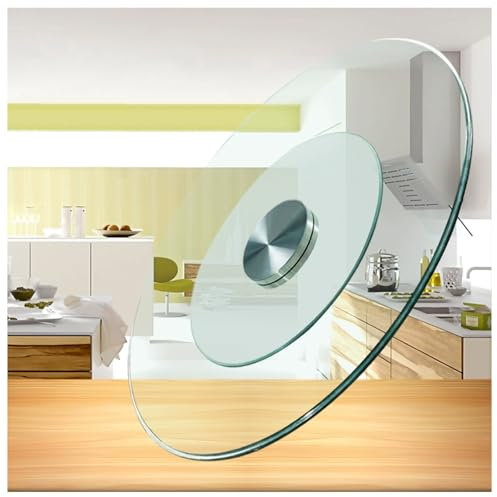 FENGZEQUAN Vetro Temperato Piatto Girevole, Lazy Susan Vassoio Girevole per Tavolo da Pranzo,Rotazione Liscia a 360 °， Rotante da Tavola Centrotavola, Tortiera Rotazione(85cm/34in)