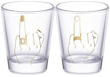 Generisch Wedding Wine Glasses for and Grooms | Ring Finger Design Shot Glasses for Newlyweds | Collectors Whisky Container for Restaurant Family Reunion