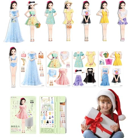 Papier-Anziehpuppen - Magnetoutfit Fantasy-Spielpuppen, Kostümausschnitte, kreatives magnetisches Bekleidungspuzzle-Set | Unterstützung der Fantasie von Mädchen Verbessernde Rolle Ermutigen