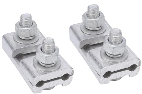 Parallel Groove Clamp Efficient Strong Connection Applicable Heavy Duty Cables Aluminum Alloy 2 Pcs