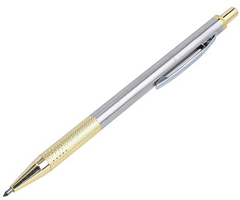 Fafeicy Tungstenstål-ritstift Keramisk Markör Graveringsverktyg med Elektropläterat Guld-silverhandtag för Märkning Av Metall, Glas och Plast (Guld)