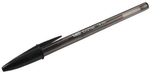BIC Cristal Large Ballpoint Pens, Every-Day Biro Pens with Wide Point (1.6 mm), Ideal for School, Black Ink, Pack of 50