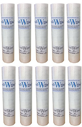 Reverse Osmosis 10 PP Sediment Water Filter Cartridges 10 pack of 5 Micron water filters (Reverse Osmosis/Water Fed Pole/Hard Well water treatment)