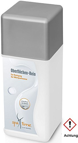 SpaTime by BAYROL Oberflächen-Rein - 1,0 L - alkalische Reinigungslösung für Pool und Whirlpoolwanne - gegen Schmutz- und Fettränder - Whirlpool Reinigungsmittel - gebrauchsfertig