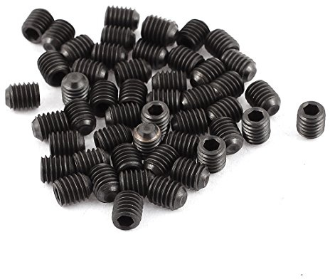 sourcing map 50Stk schwarz Madenschraube Wurmschraube Gewindestift de | M5 x 6mm, Legierung Stahl