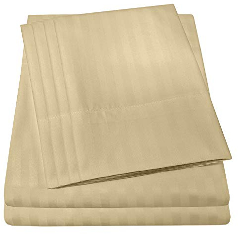 Dobby Stripe Queen Sheets - 6 Piece 1500 Supreme Collection Fine Brushed Microfiber Deep Pocket Queen Sheet Set Bedding - 2 Extra Pillow Cases, Great Value, Queen, Dobby Sage