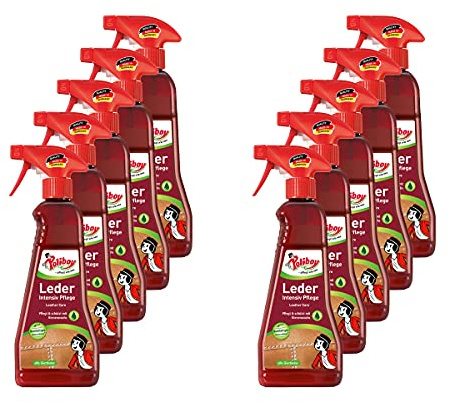 POLIBOY Leder Intensiv Pflege - Farblose Lederpflegecreme für Glattleder - Nährt, frischt auf und imprägniert - Für Reitstiefel & Motorradbekleidung - 10 x 375 ml - Made in Germany
