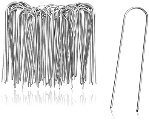 COM-FOUR® 50x ancoraggi a terra in acciaio rivestito - robusti picchetti per il fissaggio di pile e pellicole per erbacce - ancoraggi a terra per giardino e campeggio (050 pezzi - 150x25x3mm)