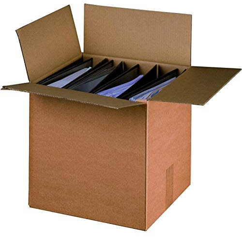 KK Verpackungen® Ordner-Versandkarton für 4 bis 5 Aktenordner mit 80mm Rückenbreite| 10 Stück, 325x290x335 mm | Ordnerkarton aus stabiler Wellpappe zum Verschicken & Archivieren von Aktenordnern