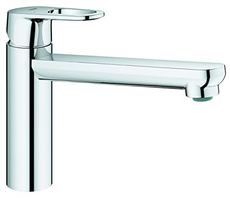 GROHE Start Flow - Einhand Spühltischbatterie (Einlochmontage, 140° schwenkbar, flexible Anschlussschläuche), chrom, ‎31691000