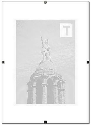 TEUTO BILDERRAHMEN Rahmenloser Bildhalter Ballina 25 x 35 cm Echtglas klar 2mm simpel rustikal