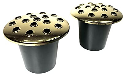 Minnesvaser för graven (set med 2) – Gravprydnader för kyrkogården – Gravsida blomkrukor – Gravblommor hållare för kyrkogården (guld) – hedra älskade med blommiga hyllningar