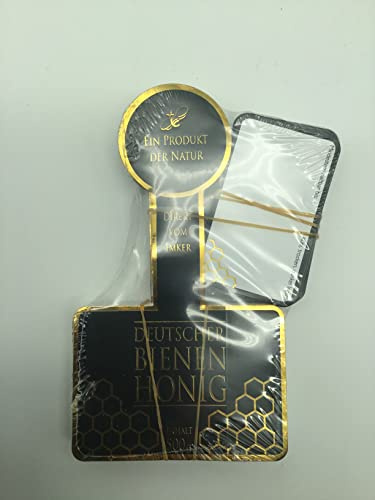 Generisch 100 Etiketten f.500g neutral schwarz/Gold rundes Siegel selbstklebend,Honig,Imker,Aufkleber,Rütli Imkerei Honigglasetiketten