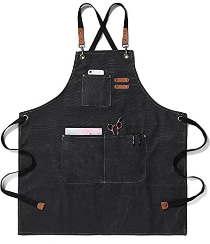 BATTTX Arbeitsschürze Herren,Robuste Werkzeugschürze for Männer, Arbeitsschürze Mit Werkzeugtaschen for Küche, Garten, Keramik, Werkstatt, Garage Und Mehr