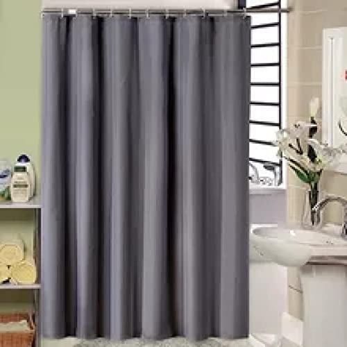 Grauer Duschvorhang, reines Multi-Größe, wasserdicht, verdicktes Polyester, Grauer Badezimmervorhang, extra lang, langlebig, Badewannendekor, mit 12 Haken, 180 x 203 cm (71 x 80 Zoll)